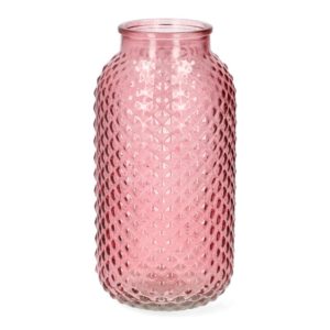 Różowy szklany wazon