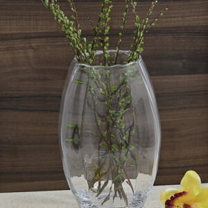 wysoki wazon szklany falisty